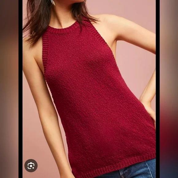 Maeve Sweaterknit Tank In Raspberry - Picture 6 of 6